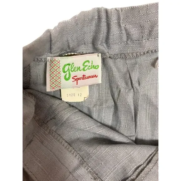 NWT Vintage 80s Glen Echo Sportswear Pants Women’s 12/L – Light Blue Grey High - Picture 3 of 7